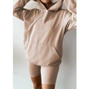 NEW Cream Long Sleeves & Shorts His Hoodie Set